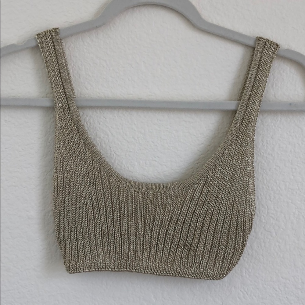 Crop top shinny light gold